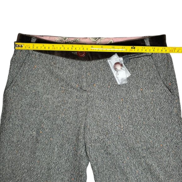 NWT D&G Dolce & Gabbana Short Capri Pants Sz 4 Brown Wool Tweed Cuffed Preppy - Picture 9 of 13